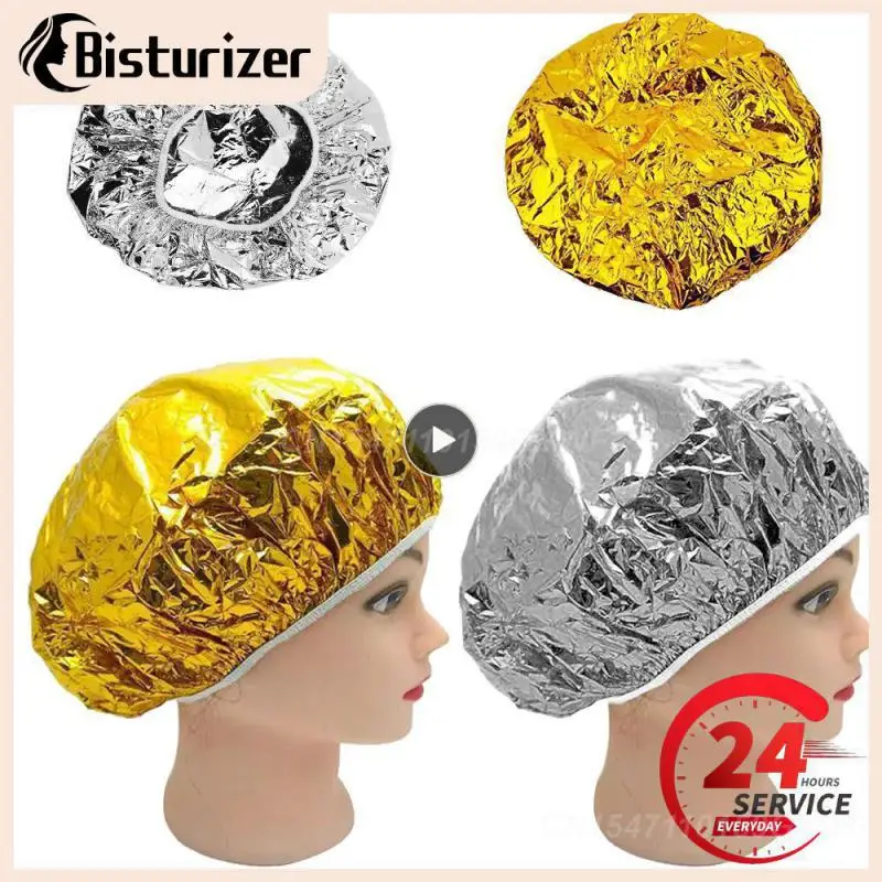 1~10PCS Disposable hat retractable tin foil elastic shower cap transparent hair salon bathroom supplies shower cap oiled hair