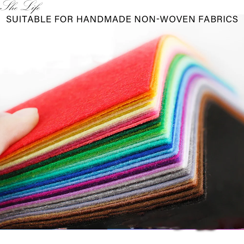 

Colorful Non-Woven Felt Fabric Polyester Cloth Felt Fabric DIY Bundle For Sewing Doll Handmade Craft Thick Home Decor Colorful