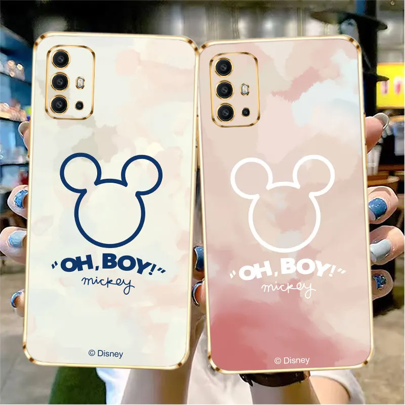 

Soft Plating Case For Motorola G30 G40 G50 G60 E6s E7 E7i G8 G9 Play Power Lite G Stylus Edge20 Geometric Line Art Mickey Mouse