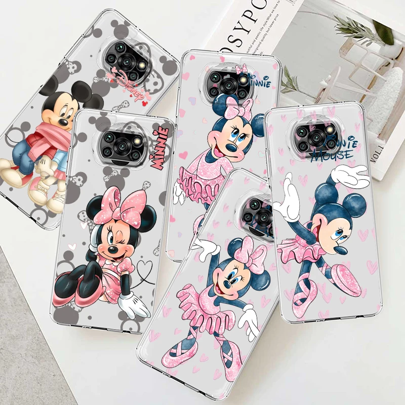 

Mickey Minnie Couple For Xiaomi Poco X5 C55 C50 M5 M4 X4 X3 F3 GT NFC M3 C3 M2 X2 Pro Silicone Transparent Phone Case Coque Capa