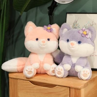25 50cm soft fluffy fox plush toy cute cartoon animal fox stuffed doll girls lover valentines gift kawaii sofa decor pillows