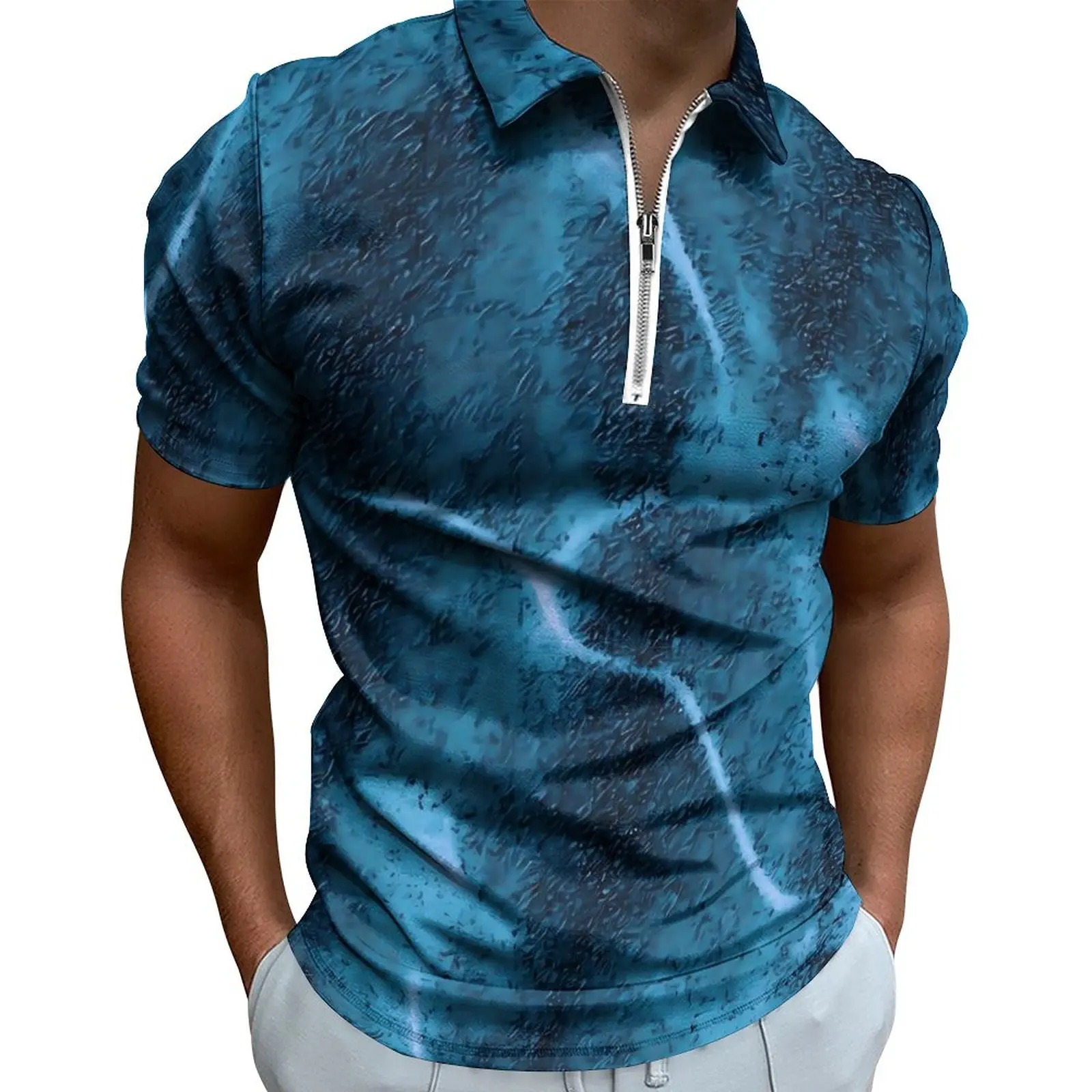 

Shallow Water Casual Polo Shirt Crystalline Sea T-Shirts Men Short Sleeves Design Shirt Stylish Oversized Tops Birthday Present