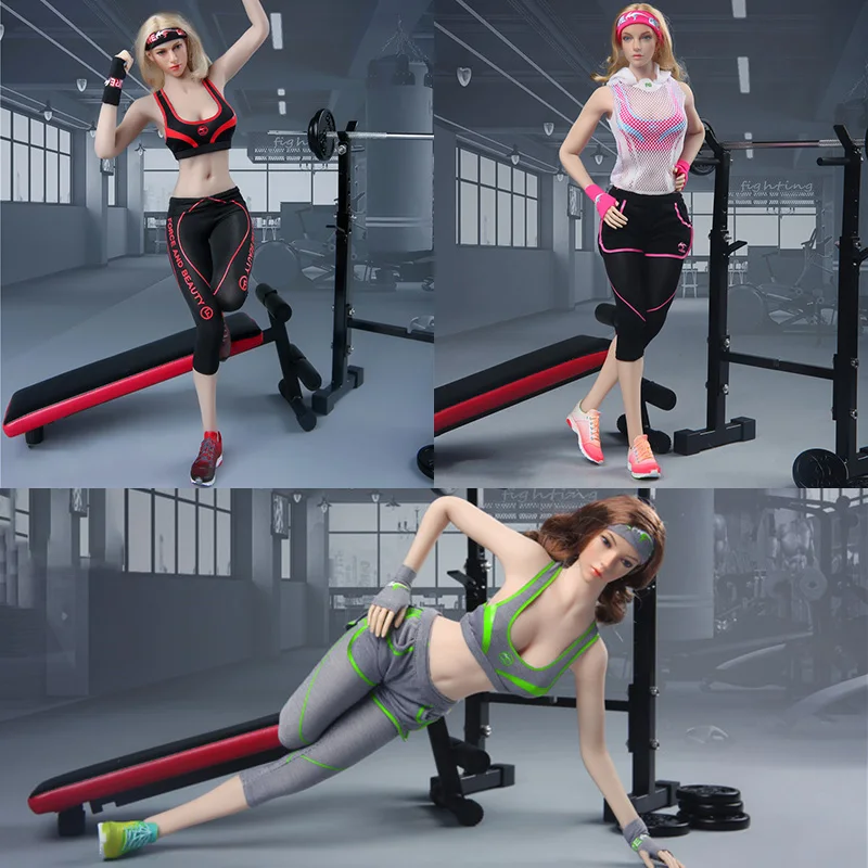 

Fire Girl Toys FG054 1/6 Women Soldier Fashion Fitness Wearsuit Sport Vest Bra Pants Shoes Set Model For 12'' Action Figure Body