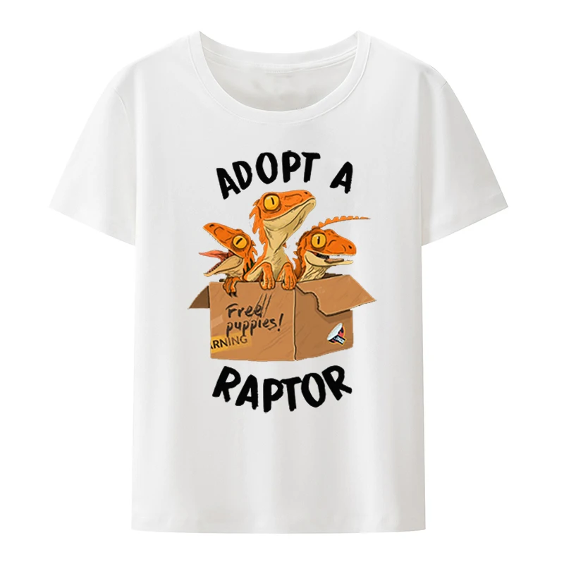 Новая коллекция мужских футболок с изображением Раптора забавные мультяшные
