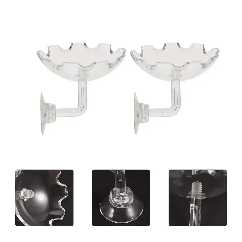 

2pcs Practical Transparent Feeder Bowl Reptiles Feeding Dish Home Feeding Tray Aquarium Feeding Tray for Tank Home Hotel