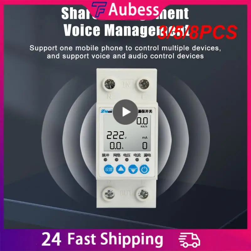 

3/5/8PCS Smart Home Leakage Protection Kwh Voltage Current Meter Power Monitoring Tuya Energy Meter Remote Control