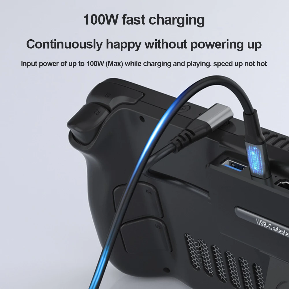 Фото Док-станция 5 в 1 USB C для Steam Deck 100 Вт PD3.0, концентратор быстрой зарядки с HDMI 4K, 60 Гц и USB-портами №5