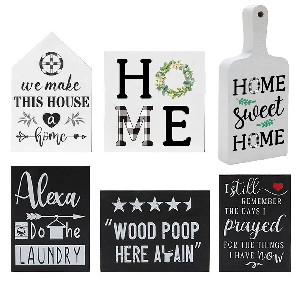 

Home Decoration Ornament Modern Simple Creative Letter Wooden Block Sign Desktop Decor