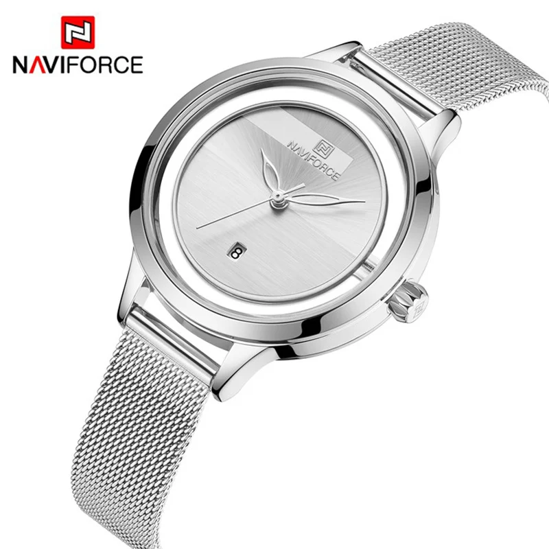 

Часы наручные NAVIFORCE женские кварцевые, брендовые роскошные классические деловые из нержавеющей стали