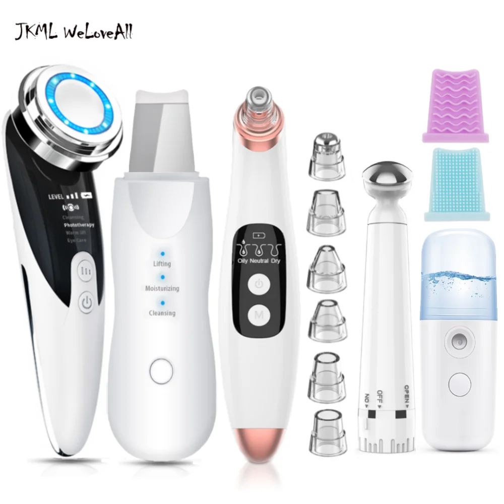 

EMS LED Facial Beauty Face Lifting+Ultrasonic Skin Scrubber+Blackhead Removal+eye beauty remove wrinkles+Nano Facial Spray