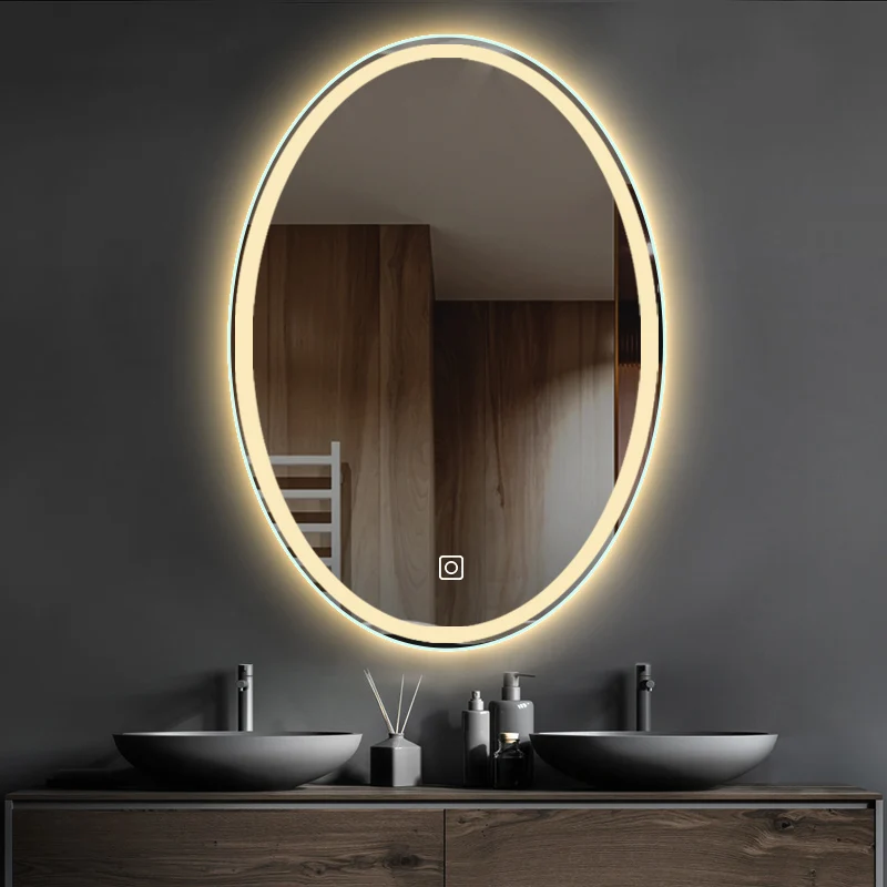 

Makeup Shower Bathroom Mirrors Lights Anti Fog Round Wall Full Body Large Mirror Vanity Led Espejo Maquillaje Luz Smart Mirror