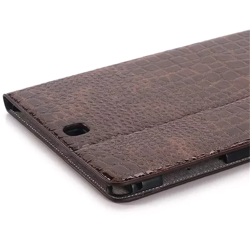 Тонкий чехол-книжка из искусственной кожи с подставкой под крокодила для Samsung Galaxy