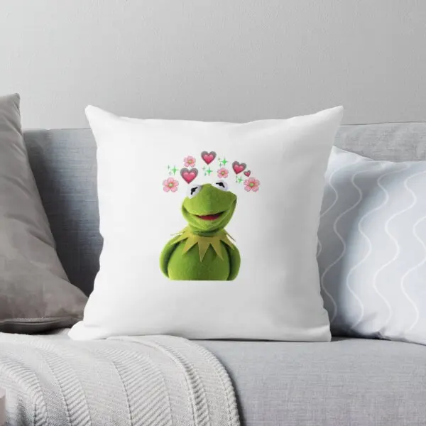 

Kermit The Frog Printing Throw Pillow Cover Waist Decorative Fashion Case Sofa Cushion Hotel Fashion Square Pillows not include