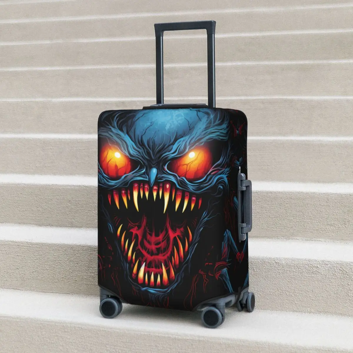 

Spider Big Mouth Suitcase Cover Animal scary Vacation Travel Strectch Luggage Supplies Protection
