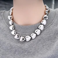 2022 newest trend fashion ccb heart bead necklace pendant charm chain women light luxury choker jewelry wholesale