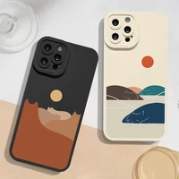 korean sunset scenery funda phone case for iphone x xr xs 11 13 12 pro max mountain cat for iphone 7 8 plus se 2020 soft covers