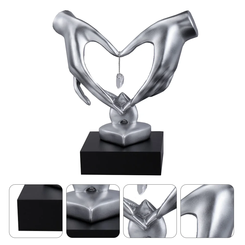

Figurine Hand Heart Ornament Love Statue Wedding Sculpture Jewelry Figurines Desktop Hands Holder Resin Decor Decorativegifts