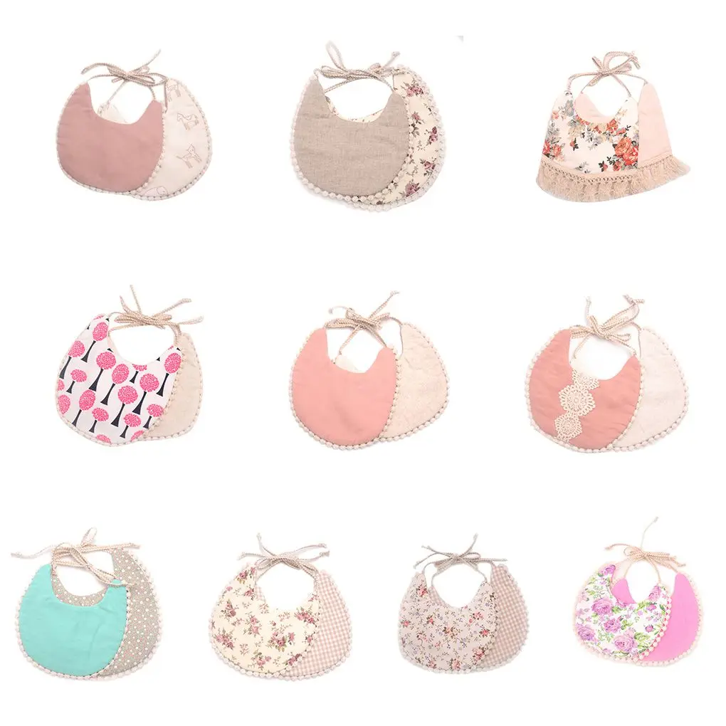 

Cotton Linen Printing Baby Drool Bibs Snaps Closure Drooling Teething Feeding Saliva Towel Infant Toddler Bibs
