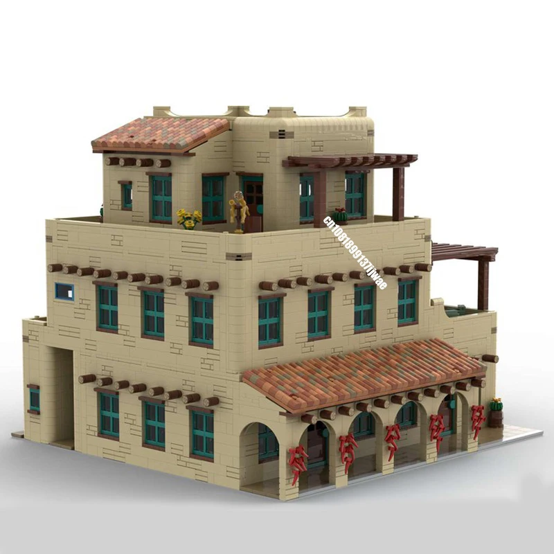 Новый город хит продаж вид на улицу Moc модульный Aqua Fria Inn седан строительные блоки