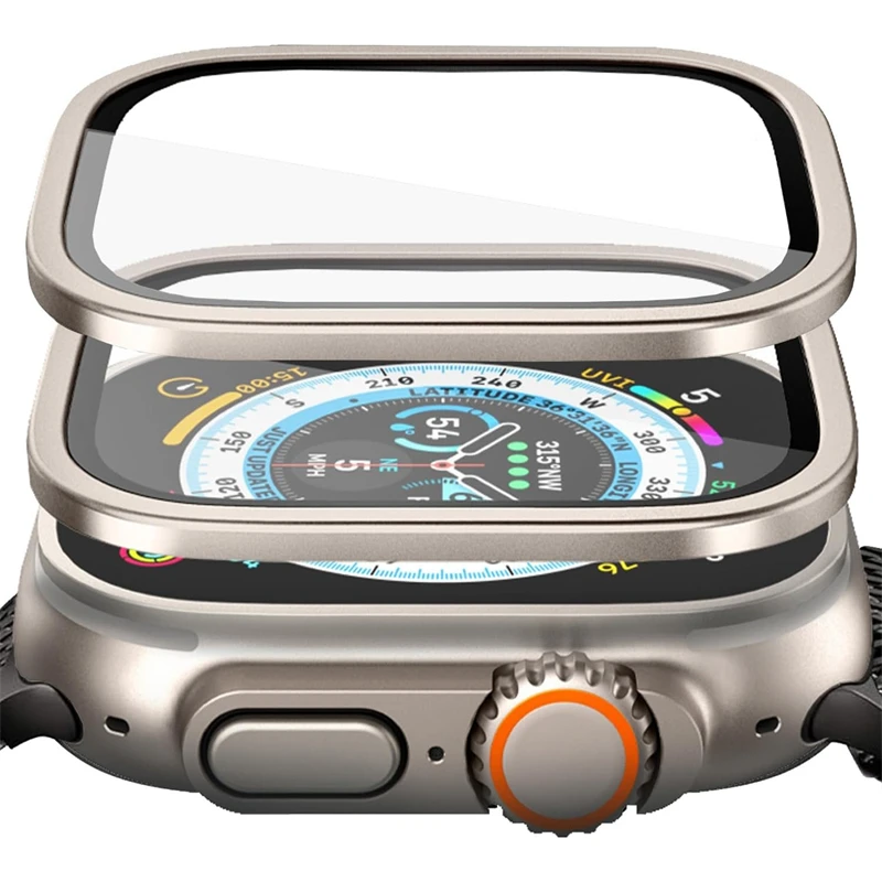 Obudowa ze stopu aluminium + szkło hartowane do Apple Watch Ultra 2 49mm Anti-Scratch Screen Protector do iWatch Ultra 49mm Cover Film