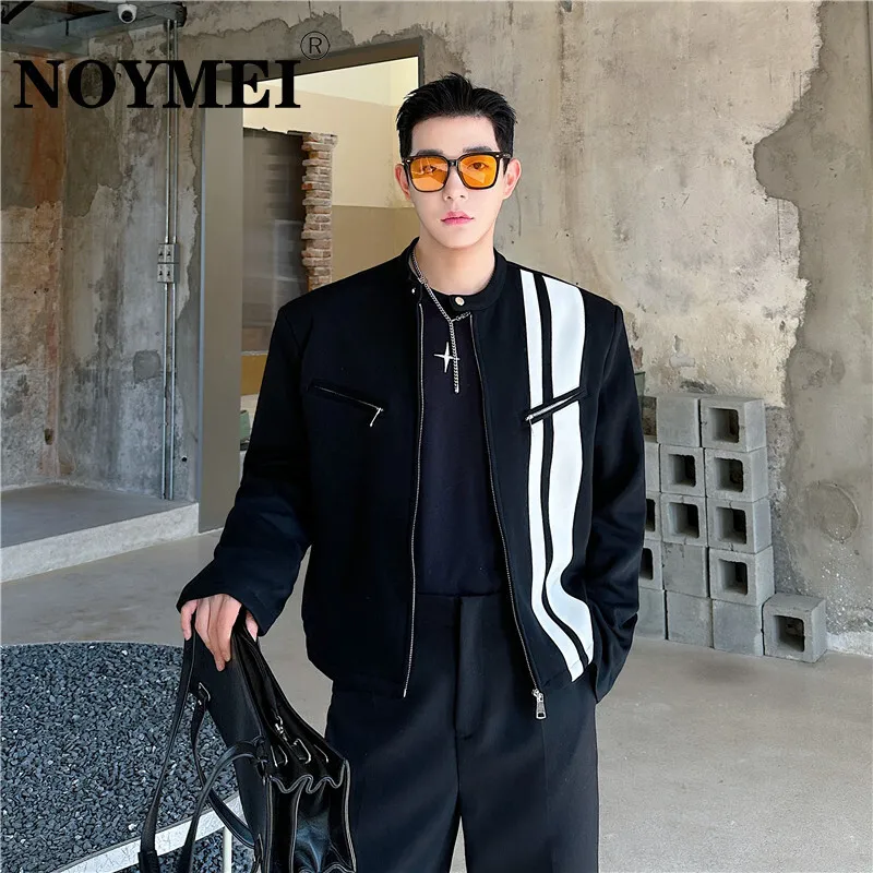 Мужская Асимметричная куртка на молнии с круглым вырезом