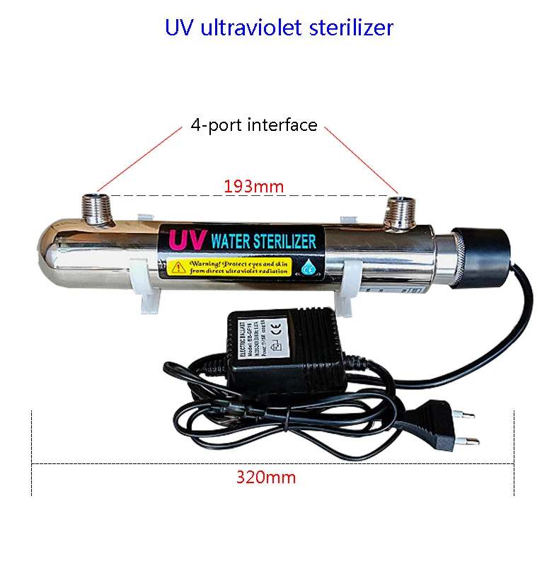 

110V/220V Stainless Steel UV Water Sterilizer Ultraviolet Tube Lamp Direct Drink Disinfection Filter Aquarium Fish Tank Purifier