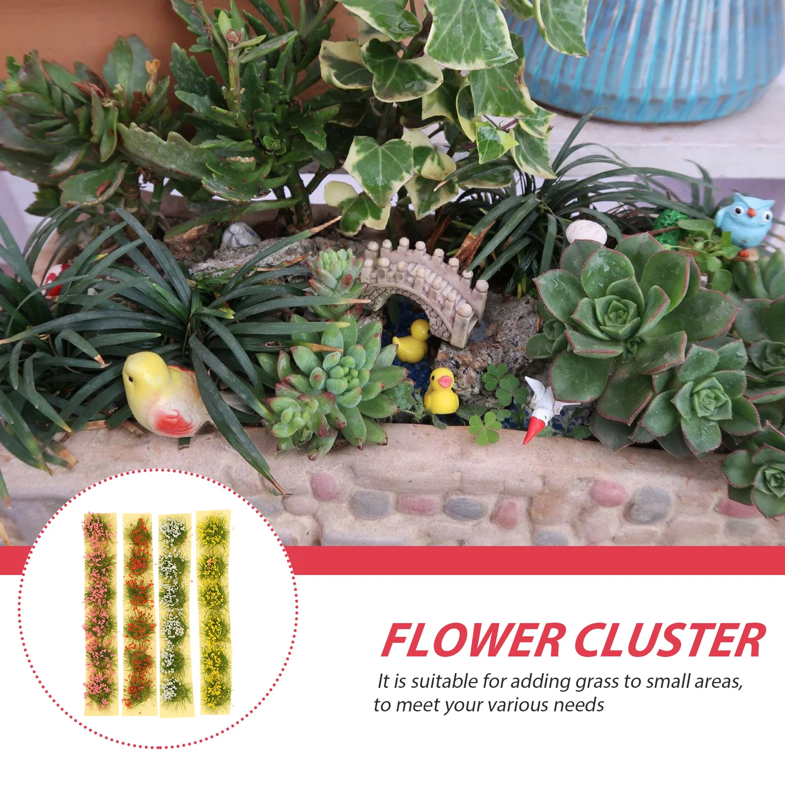 4 шт. дом микро пейзаж растение цветок кластер кустарник миниатюрный орнамент
