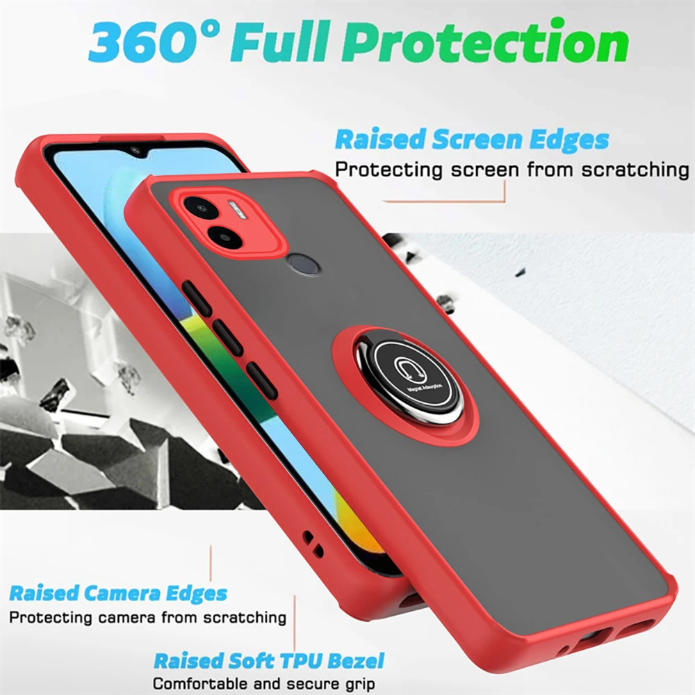 Магнитный защитный чехол с кольцом-держателем для камеры Xiaomi Redmi 13C 12 5G K60 Pro A2 plus A1