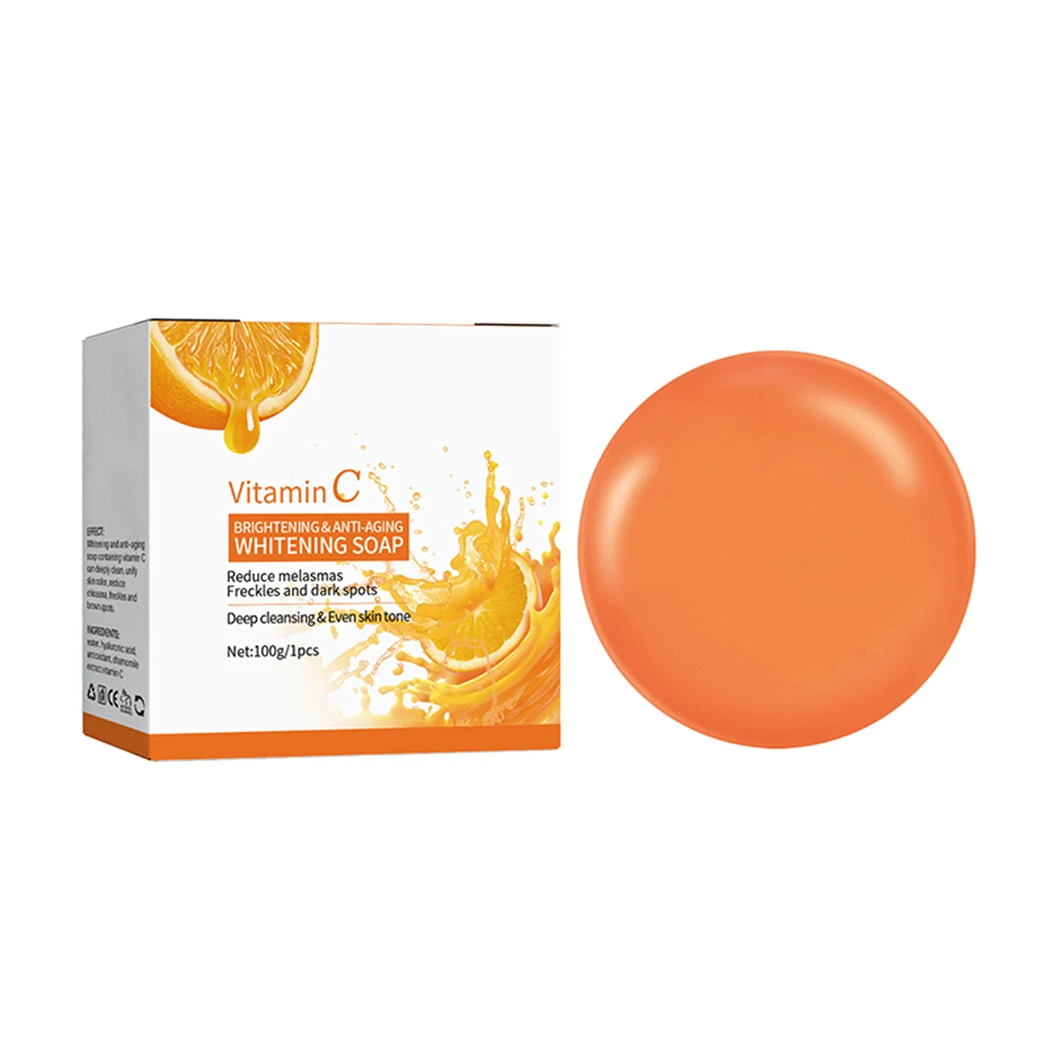 

100g Vitamin C Whitening Soap Skin Brightening Anti-Aging Deep Cleansing Moisturizing Dark Spots Skin Repairing Care Face Soaps
