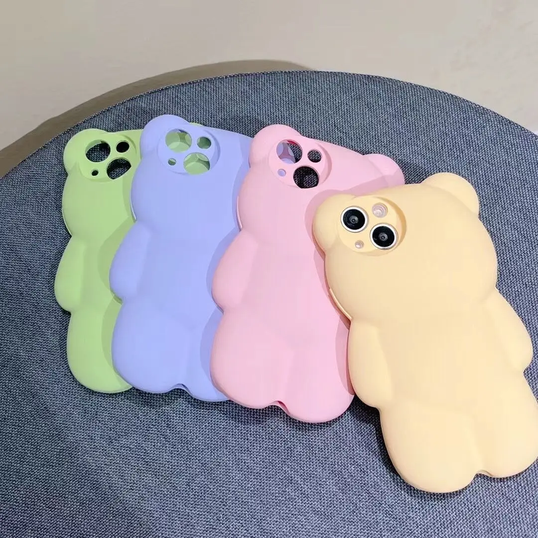 

Fashion Trend Cartoon Stereo Candy Bear Phone Case Cover for IPhone 11 12 13 Pro X XR XS Max Shockproof Case for IPhone 13 Cases