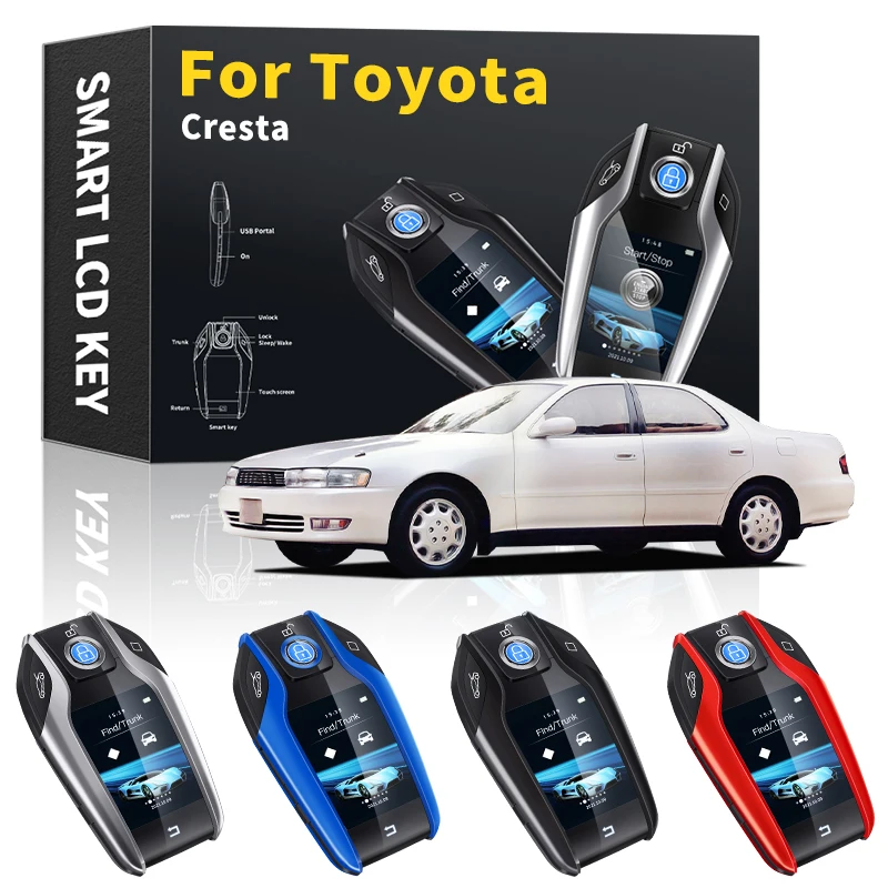

NEW Car Smart Remote Control Key LCD Display For Toyota Cresta 2000-2021 keychain Smart Key Modified key Car Accessories