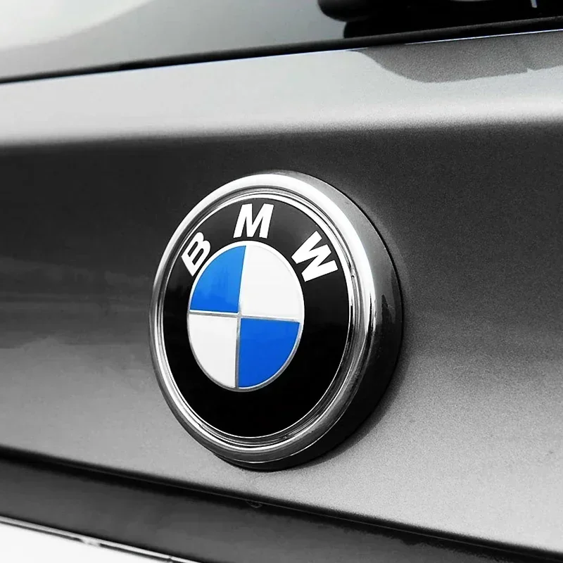 1pcs 78mm Rear Boot Trunk Emblem Badge For BMW 51141970248 E53 E66 2 Pins Silver Base Aluminum Sticker Blue White Accessories