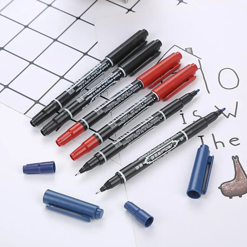 

10 Pcs/set Twin Tip Colored Permanent Art Markers Pens Fine Point Waterproof Oily Black Ink Sketchbook Painting School Supplies