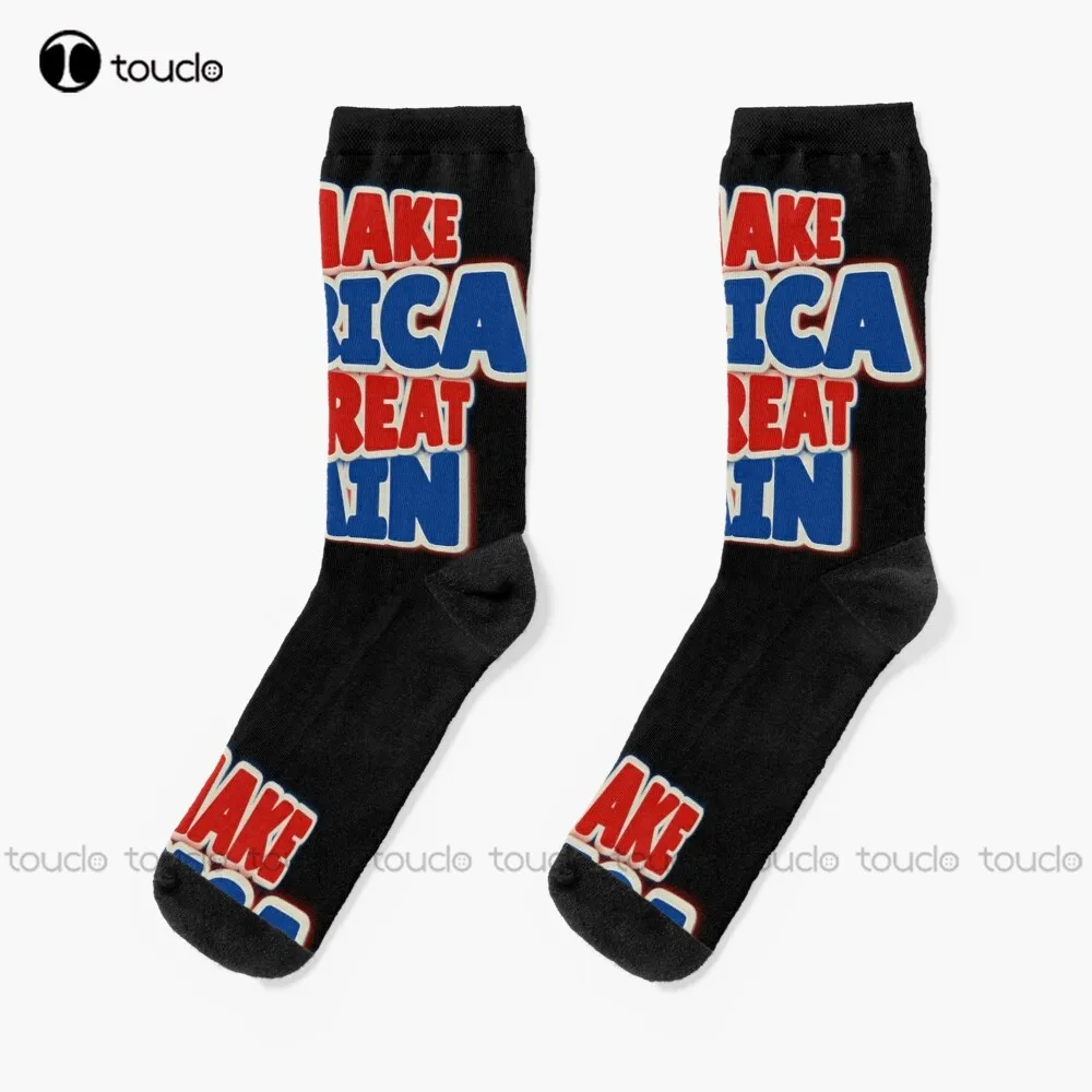 

Make America Great Again Socks Mens Colorful Socks 360° Digital Print Comfortable Girls Sports Christmas Gift New Popular Girls