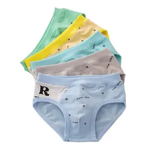 5Pc/lot Boys Briefs Gifts Underwear Boy Organic Cotton Cartoon Shorts Briefs