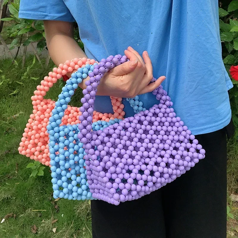 Модный дизайн треугольной формы женская красочная сумка из акриловых бусин