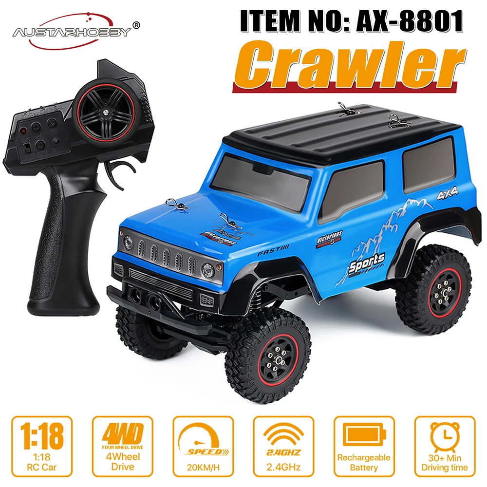 AUSTARHOBBY 1/18 Масштаб 2,4 ГГц 3CH RTR Радиоуправляемый гусеничный автомобиль 4WD внедорожник для скалолазания модель радиоуправляемого вездехода