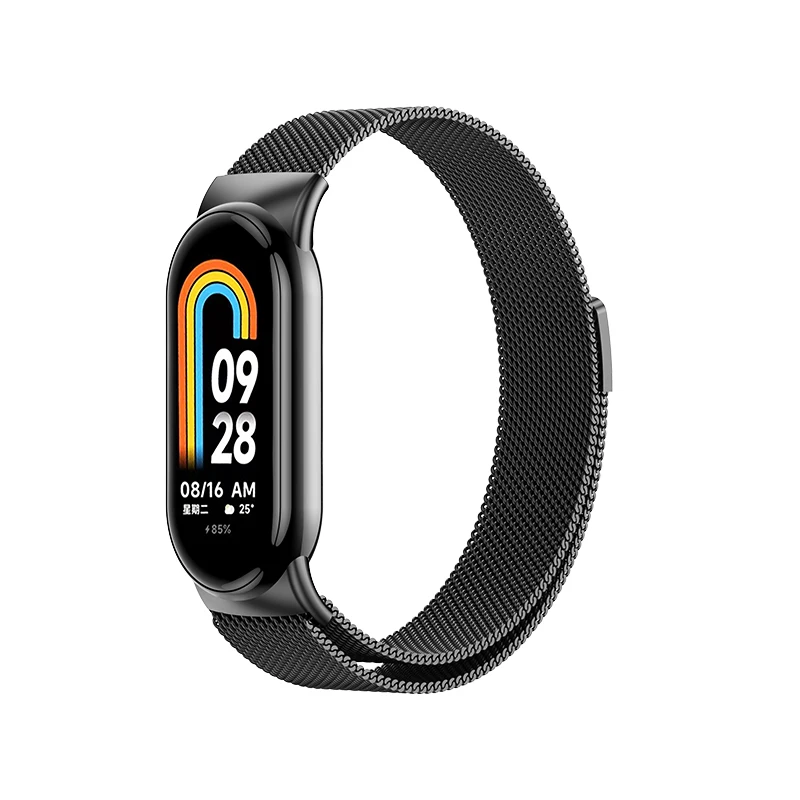 Suitable for Xiaomi Intelligent Bracelet 8 Metal Magnetic Stainless Steel Wristband New Miband replacement strap