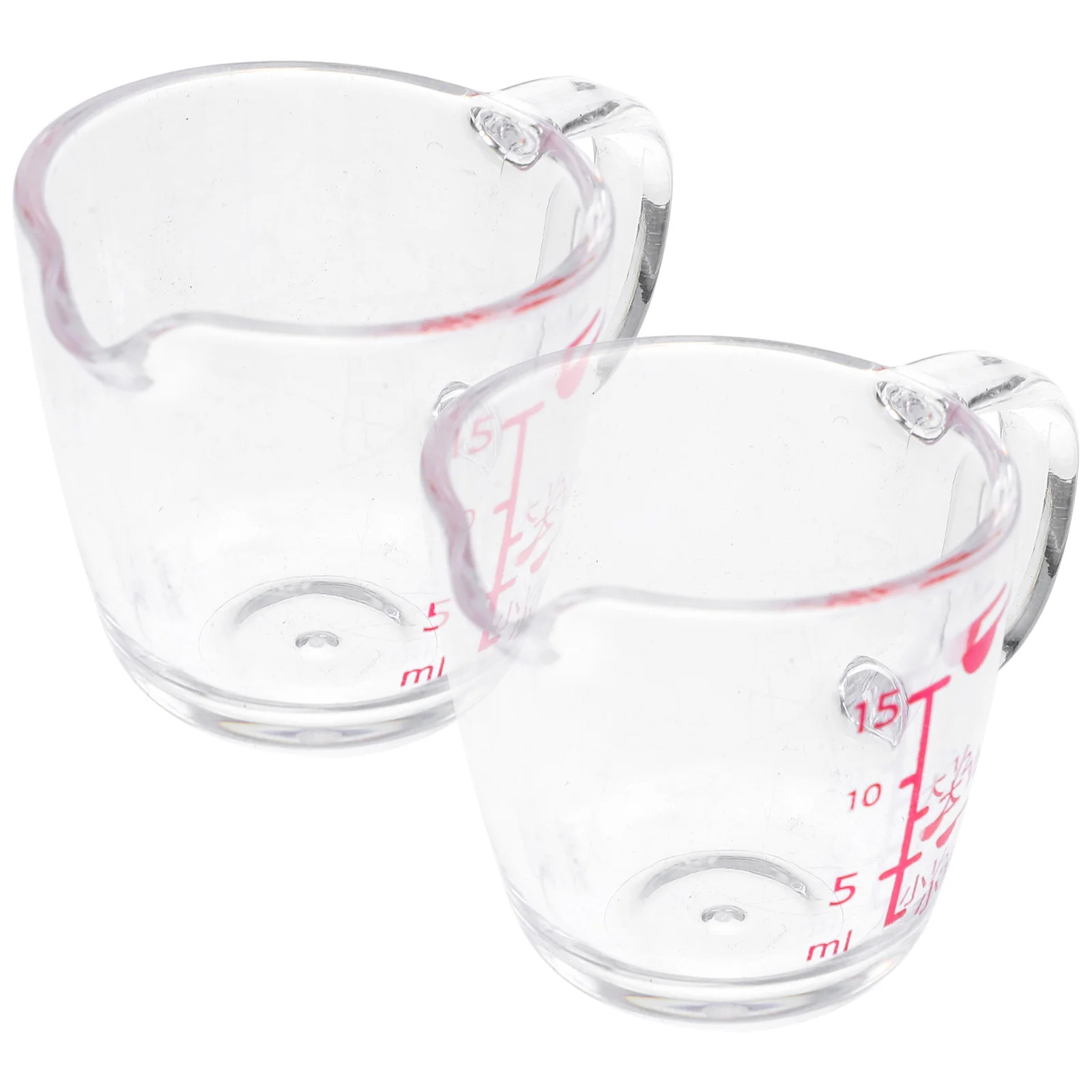 

2pcs Daily Use Bakery Household Portable Cup With Scale Measuring Cup Small Capacity Cup for House Measuring Kitchen Mixing