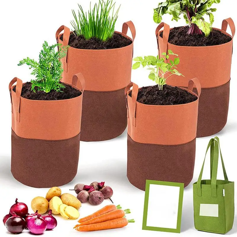 

Potato planting bag with Access Flap and Handles thickened Nonwoven Vegetable Grow Bags for Growing Potatoes Taro Beets Carrots