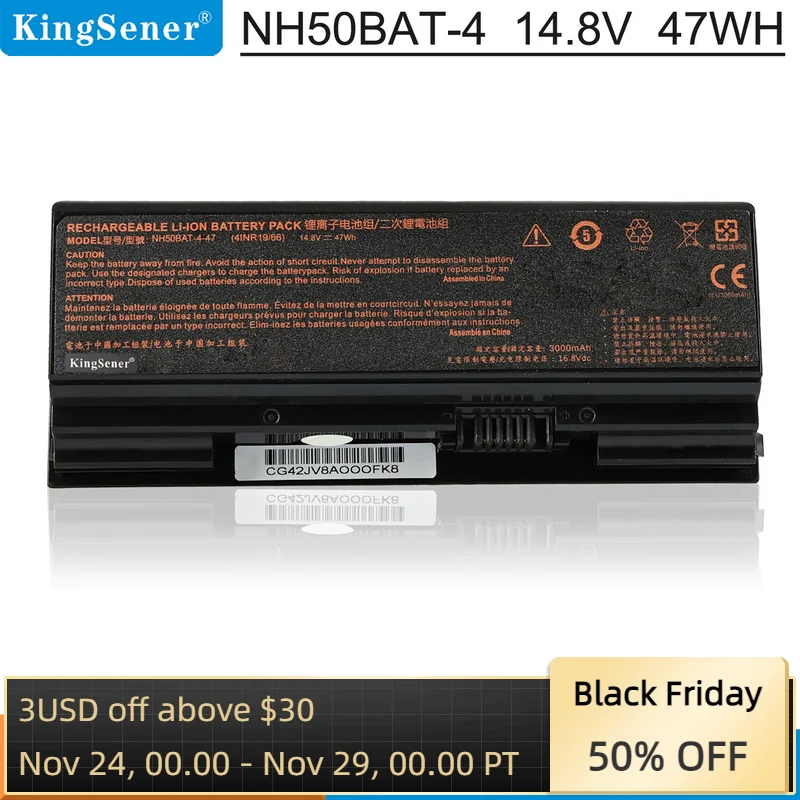 

Аккумулятор KingSener NH50BAT-4 для Clevo NH70RAQ NH55EDQ NH50RA NH55RCQ NH58RDQ NH70RHQ NH58RCQ для machenike T58 для Sager NP6875