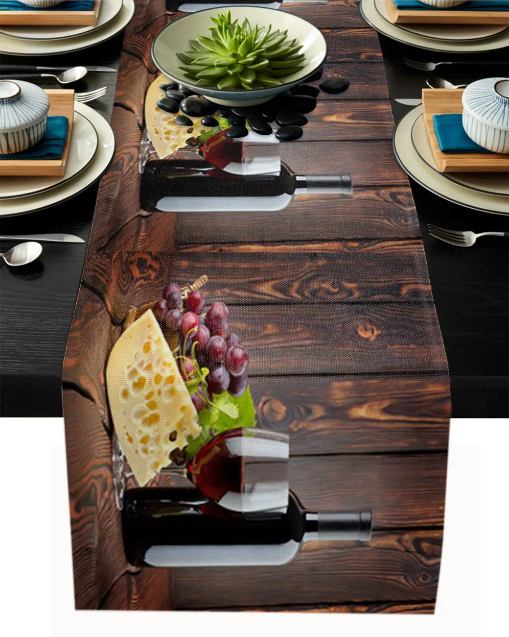 

Wine Cheese Grapes Tablecloth Table Runner Decoration Home Decor Dinner Table Decoration Table Decor