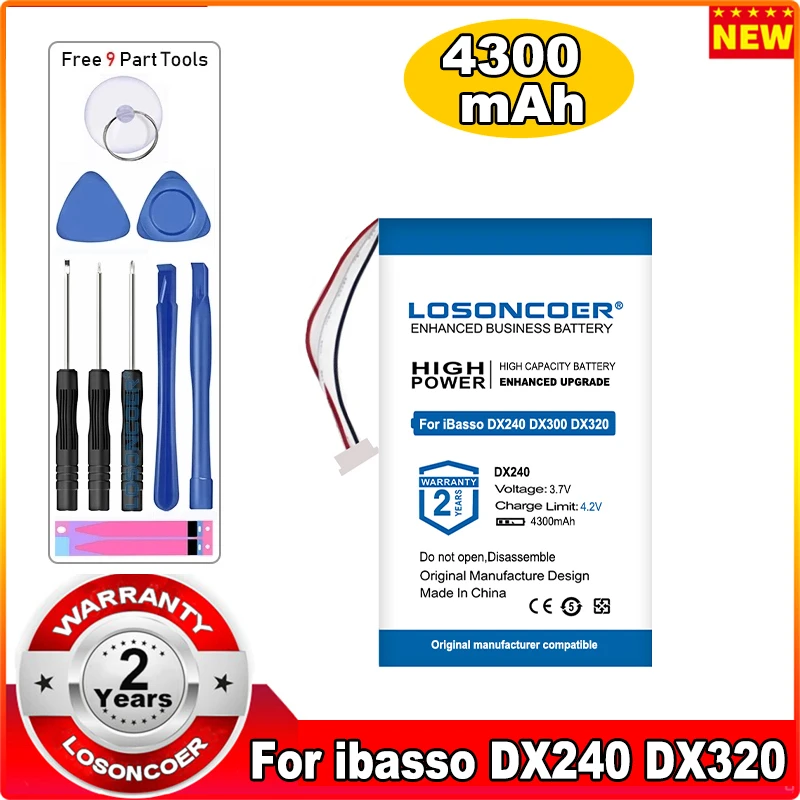 LOSONCOER 4300mAh плеер Baatey для iBasso DX240 DX300 AMP8MK2 DX320