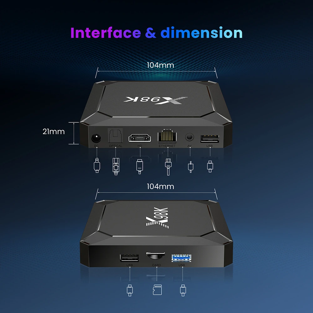 X98K Android 13 Smart TV Box Rockchip RK3528 4 ГБ 32 WIFI6 BT 5.0 8K HDR 2 16