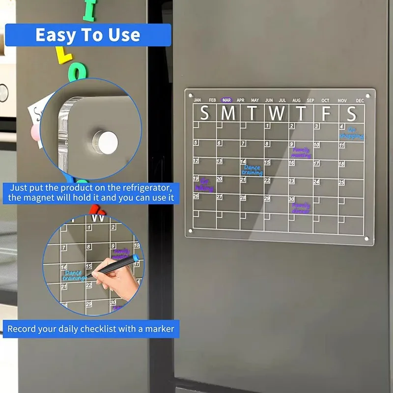 Прозрачная Магнитная Акриловая Доска Календарная Для Сухого Стирания Магнит На