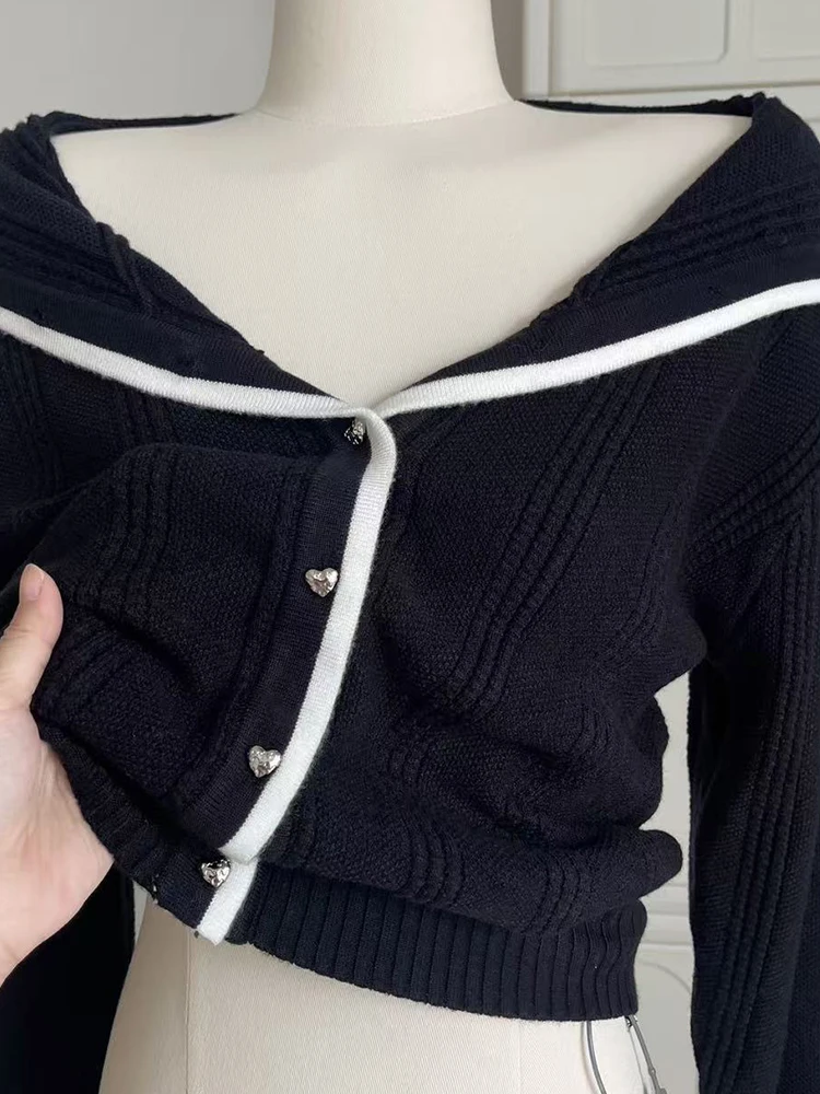 Осень-зима женский консервативный винтажный кардиган с длинным рукавом и