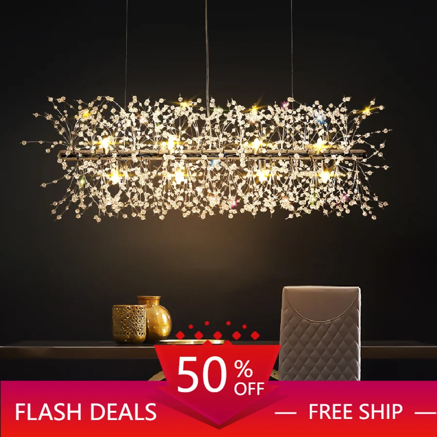 

LED Crystal Loft Chandelier G9 Living Room Kitchen Decor Chandeliers Light Fixture For Restaurant Indoor lighting Hanging Lamps