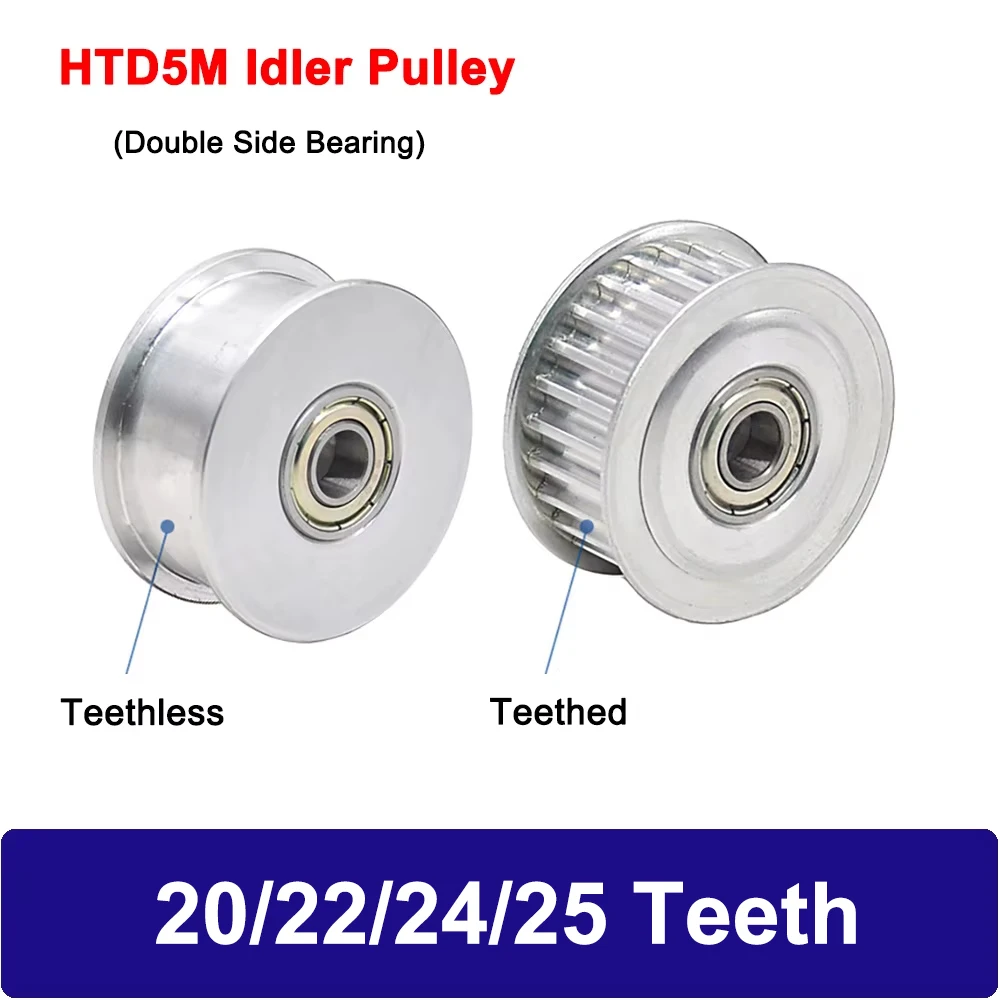 

1 шт. HTD5M 20/22/24/25 зубьев синхронного натяжного шкива диаметром 5-15 мм с подшипником для ремня ГРМ HTD 5 м ширина 10/15/20/25 мм