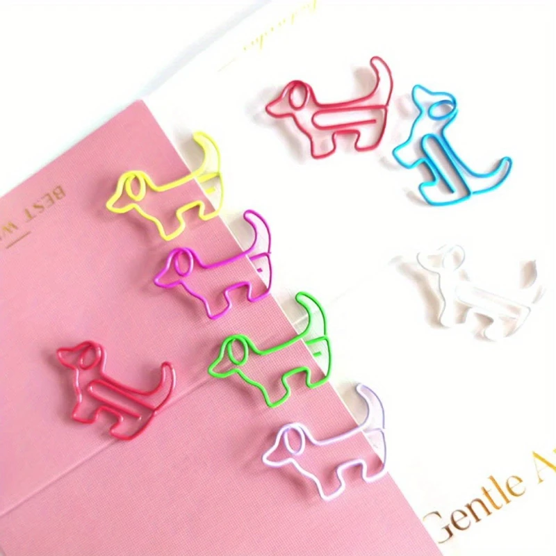 10 канцелярских скрепок для таксы |   Симпатичные зажимы в форме животных |   Красочные металлические закладки для офиса