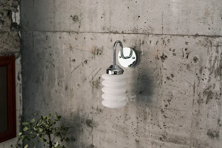 Винтажный латунный стеклянный настенный светильник японское зеркало для